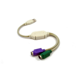 Gembird USB 2xPS2 adapter UAPS12, 0.5m, USB A isane, Mini-DIN 6pin PS/2 emane x2, v&auml;rv: hall, lilla, roheline