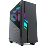 Gembird Midi Tower Fornax 2000 RGB CCC-FC-2000, 4.4kg, must, 1x120mm ventilaator, 2x2.5 tolli, 2x3.5 tolli, ATX tugi