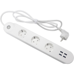 Denver Nutikas toitepistik 118141100020, AC230V 16A, 3 pesa, 4 USB, 2,4 GHz Wi-Fi, h&auml;&auml;lejuhtimine