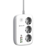 Tellur Nutikas WiFi Pikendus TLL331521, 3 pistikut, PD 30W, QC 18W, 2xUSB 2.4A, 2500W, 10A, 2m, laste kaitse, rakenduse juhtimine