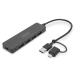 Digitus USB keskjaam, DA-70235, 4 x USB A 3.0, USB 5V, 5 Gbps, 0&deg;C kuni 40&deg;C, 4 porti