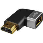 Goobay HDMI nurgaadapter 270&deg; horisontaalne, 8K @ 60 Hz, kuldne kattega, must/h&otilde;be, 72012, 48 Gbps, 4K120Hz tugi
