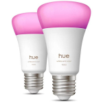 Philips Hue WCA 1100 A60 2P EU, LED-pirn, E27, 8.1W, 1100 lm, 1000-20000 K, valge ja v&auml;rviline valgus, Bluetooth, Zigbee, 2 tk