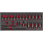 Milwaukee 4932493390, 3/8" l&ouml;&ouml;git&ouml;&ouml;riistade ja tarvikute komplekt, 6&ndash;22 mm, 23 tk., vahtplastist siset&uuml;kk