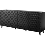 Cama Meble ASTI 474006 kummut, 200x42x82cm, mattmust, 4 ust, 4 riiulit, MDF, puitlaastplaat, montaažiraam