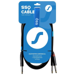 SSQ SS-1453 kaabel, Jack Stereo 6,3mm kuni 2x Jack Mono 6,3mm, 2m, 2x0,23mm&sup2;, vask, must