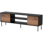 Cama Meble TV kapp EF CORTINA 490311, 1800x400x600 mm, 2 ust, 1 riiul, PUSH TO OPEN, metalljalad 20 cm, must/p&auml;hkel