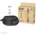 Club3D USB-C kaabel CAC-2580 15m, 10Gbps, 60W, must, USB-C / USB-C