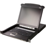 Aten 8-Port PS/2-USB VGA 17" LCD KVM l&uuml;liti CL5708M-ATA-AG, 8 arvutit, 1920x1200, 17" LCD, USB, VGA, 1U, must
