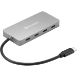 Sandberg USB-C 4 x USB-C keskseade 136-41, 4 x USB 3.2 Gen 1, 10000 Mbit/s, alumiinium, hall