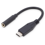 Digitus USB Type-C helikaabli adapter, AK-300321-002-S, 0.2m, 24bit/48KHz, USB 3.1, must