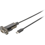 Digitus USB Type-C seeriaadapter DA-70166, RS-232, 1 Mbps, USB 2.0, must