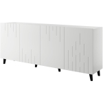 Cama Meble BARI kummut 474105, 200x42x82 cm, 4 ust, 4 riiulit, matt valge, MDF, puitlaastplaat