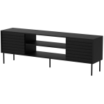 Cama Meble EF CORTINA TV kapp 490301, 1800x400x600 mm, 2 ust, 1 riiul, PUSH TO OPEN, must, 20 cm metalljalad