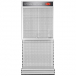 Izstāžu skapis ar slīdo&scaron;ām stikla durvīm, KNIPEX, 00 19 30 VIT, 400 x 1020 x 110 mm, ar apgaismojumu, slēdzams, alumīnija/stikla konstrukcija