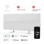 Nutikas premiumklassi infrapuna ja konvektsiooniga k&uuml;ttekeha kuni 30 m&sup2; 700W 11 mm karastatud klaaspaneel Wi-Fi-ga 110&times;40&times;4 cm valge AGH0001S Aeno