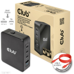Club3D laadija CAC-1917, 140W, 100-240V, 3x USB-C, 1x USB-A, PD 3.1, PPS, OCP, OVP, SCP, OTP, CE, FCC