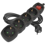 Emos Pikendus PC1423R, 3m, 4x2P+PE, 3680W, PVC, l&uuml;litiga, laste kaitse