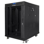 Lanberg Rack kapp 19" vabalt seisv 15U/800x1000, FF01-8015-12BL, RAL 9004, metalltagune uks, 6 jahutusventilaatorit