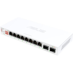 Asus QG-U1080, 8-portine 2,5G ja 2-portine 10G SFP+ halduseta l&uuml;liti, 8 x 2,5GBase-T + 2 x 10G SFP+, valge, voogude juhtimine