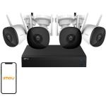 Imou videomonitori kaart CCTV Kit-Pro, 4x2MP, 1TB HDD, 30m &ouml;&ouml; n&auml;gemine, 102&deg; vaatev&auml;li, 40Mbps salvestamine