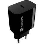 Natec Laadija RIBERA NUC-2395, 20W, 100-240V, 50/60Hz, 3A, 1xUSB-C, 1xUSB-A, kiire laadimine, OVP, OTP, OCP, SCP