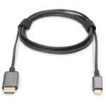 Digitus USB adapter HDMI 4K 30Hz USB Type-C DA-70821, 1.8m, 5Gbps, must, alumiiniumkorpus