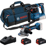 Bosch 18V juhtmeta masinate komplekt 0615V0003C, 2x4Ah, 2 seadet, valgusl&uuml;liti, aku, laadija, kott