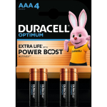 Duracell Aku Optimum AAA LR3 blister 4szt, 1.5V, AAA, 4 tk.