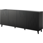 Cama Meble BARI kummut 474106, 200x42x82 cm, 4 ust, 4 riiulit, mattmust, puitlaastplaat/MDF