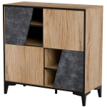 Cama Meble OVO 201303 raamaturiiul, 90x38xH90 cm, tamm/betoon, 4 ust, hinged uks, matt