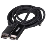 UNITEK V1608A kaabel, DisplayPort 1.2-HDMI, 1,8 m, 4K@60Hz, 18 Gbit/s, HDR, HDCP2.2, must
