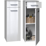Top E Shop NEL V DS BIEL POŁ vannitoa hoiukapp, M-MP-SL-NEL-V DS-BIP, 300mm, 850mm, 1 uks, 1 sahtel, 3 riiulit, vabalt seisev
