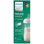 Philips Avent Natural Response klaaspudel SCY933/01, 240 ml, 1 tk, Flow 3 lutt, koolikuvastane, BPA-vaba