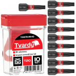 Ietekmes skrūvgrieža uzgalis T20 25mm S2, Tvardy, T00178-25-10, 10 gab. komplekts