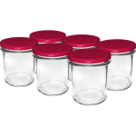 346 ml keeratava kaanega purk burgundiapunaste kaantega - 6 tk BROWIN 132350, klaas, &Oslash;82 mm