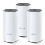 TP-Link Deco E4 (3-Pack) traadita ruuterite komplekt Mesh Wi-Fi 5 AC1200 867 Mbps @ 5 GHz 300 Mbps @ 2.4 GHz Deco Mesh 3&times; &uuml;hikut 2&times; WAN/LAN 10/100 M pordid iga&uuml;hel Valge