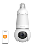 IMOU Bulb Cam IPC-S6DP-5M0WEB-E27 2-in-1 Wi-Fi pirni IP-kaamera 360&deg; panoraamvaatega 5 MP 2880&times;1620 QHD inimeste ja s&otilde;idukite tuvastus Smart Color &ouml;&ouml;n&auml;gemine kuni 30 m kahepoolne heli sisseehitatud sireen microSD kuni 256 GB E27 valge-must