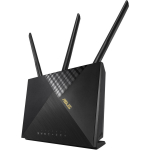 Asus ruuter 4G-AX56, 1800 Mbit/s, kaheastmeline 2.4 GHz/5 GHz, 4 LAN porti, 1 WAN port, Wi-Fi 6, 4G LTE-FDD, AiProtection