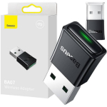 Baseus juhtmevaba adapter BA07 ZJBA010001, 20m, USB-A, 5 seadet, Bluetooth 5.3, A2DP, HSP, AVRCP, HID