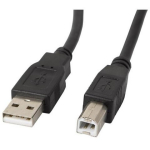 Lanberg USB kaabel 2.0 AM-BM CA-USBA-10CC-0018-BK, 1.8m, must, USB A isane, USB B isane, 480 Mbit/s