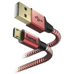Hama Laadimis/Andmekaabel 00178288, 1.5m, 3A, 480Mbit/s, Micro-USB, USB-A, punane
