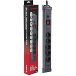 Hawk Pikendus HWPS501GY, 1,5m, 5, 2xUSB, 20W, 545J, 16A, E/F, l&uuml;liti, maandus