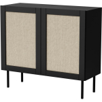 Cama Meble JUTA 301153 kummut, 100x39,5x90 cm, must, 2 ust, 2 riiulit, MDF, puitlaastplaat, matt viimistlus