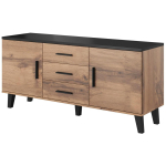 Cama Meble LOTTA KO152D3 W k&uuml;lgkap, 150x69x45cm, 2 ust, 3 sahtlit, 2 riiulit, matt, tamm