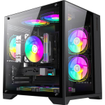Gamemax Korpus INFINITY MINI BK, 1 x 3.5", 2 x 2.5", 4 laiendusslotti, 2 x USB 2.0, 1 x USB 3.0, 1 x k&otilde;rvaklapid