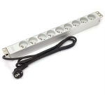 Digitus Pikendus A-19-STRIP-3-IMP, 1.8m, 9xType E, 16A, alumiinium, Schuko, rack-mount