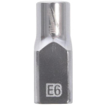 Milwaukee 4932498848, 1/4" Torx pesa E6, sisemine ruut, kroomitud