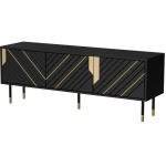 Cama Meble teleri kapp MOUNTAIN 207001, 1540mm, 400mm, 550mm, 3 ust, 1 riiul, PUSH TO OPEN, must, kuldne, MDF