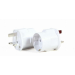 Gembird toiteadapter A-AC-EUFUKM-01, valge, EU Schuko pesa UK pistikule, 13 A